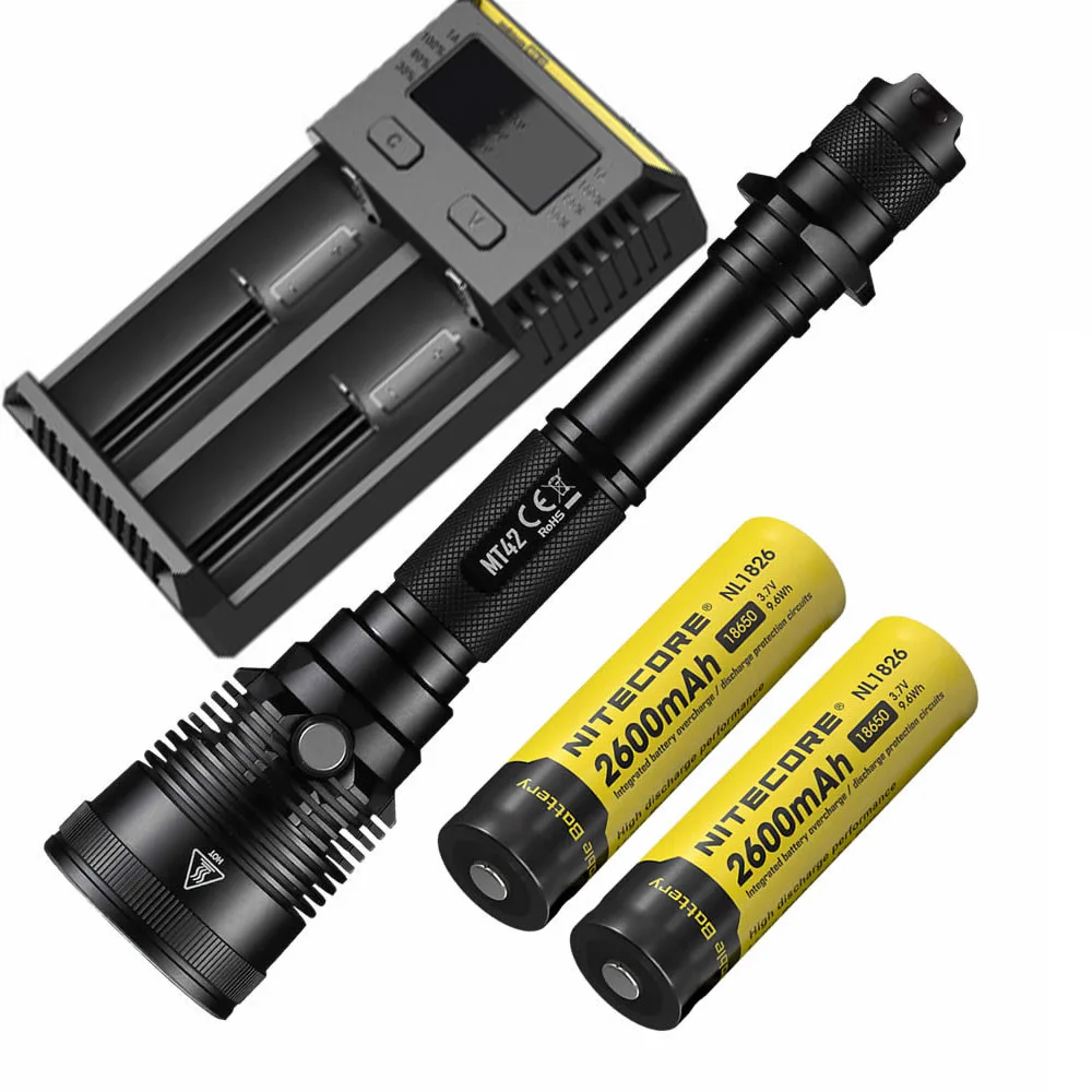 NITECORE MT42 тактический фонарь CREE XHP35 HD светодиодный макс. 1800 люмен дальний бросок 470 метров уличный охотничий фонарь-прожектор - Испускаемый цвет: MT42 NL1826 I2