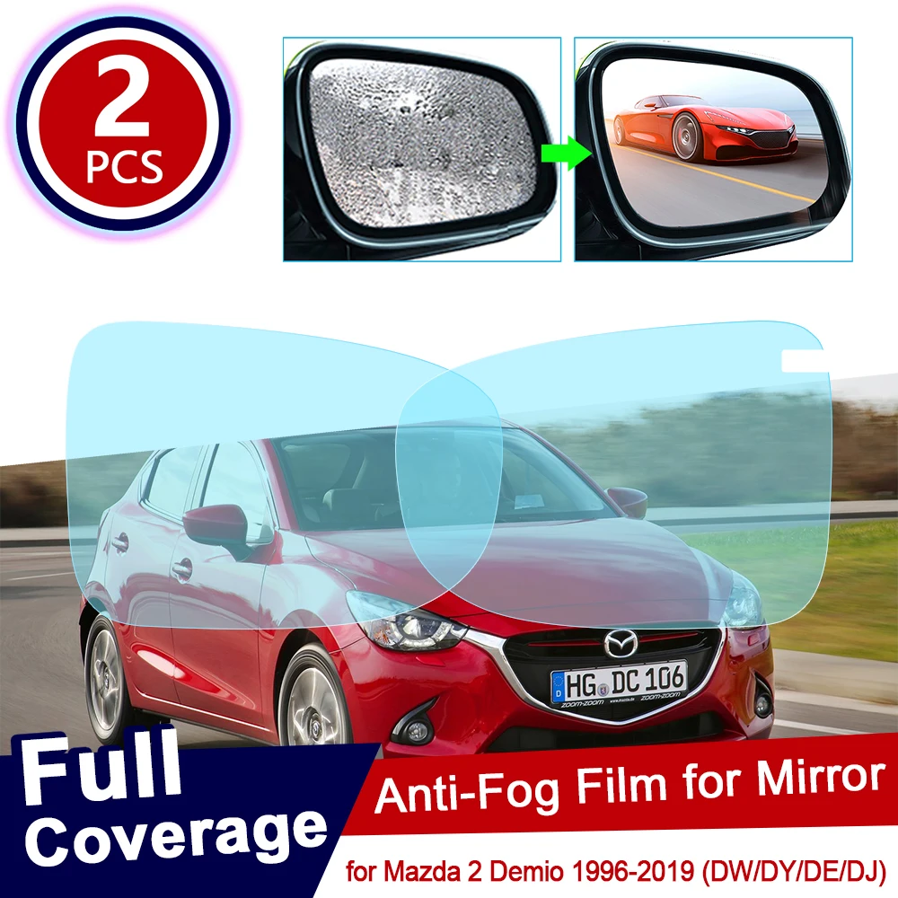 Espejos Laterales De Coche Mazda agua repeler & Película Anti-Niebla/Frost Redonda/Ovalada