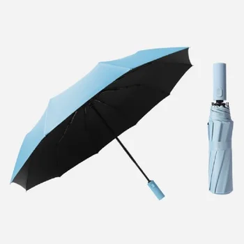 

3 Fold Windproof Umbrellas Reverse Folding Umbrella Uv Protection Wind Resistant Folding Automatic Umbrella Rain