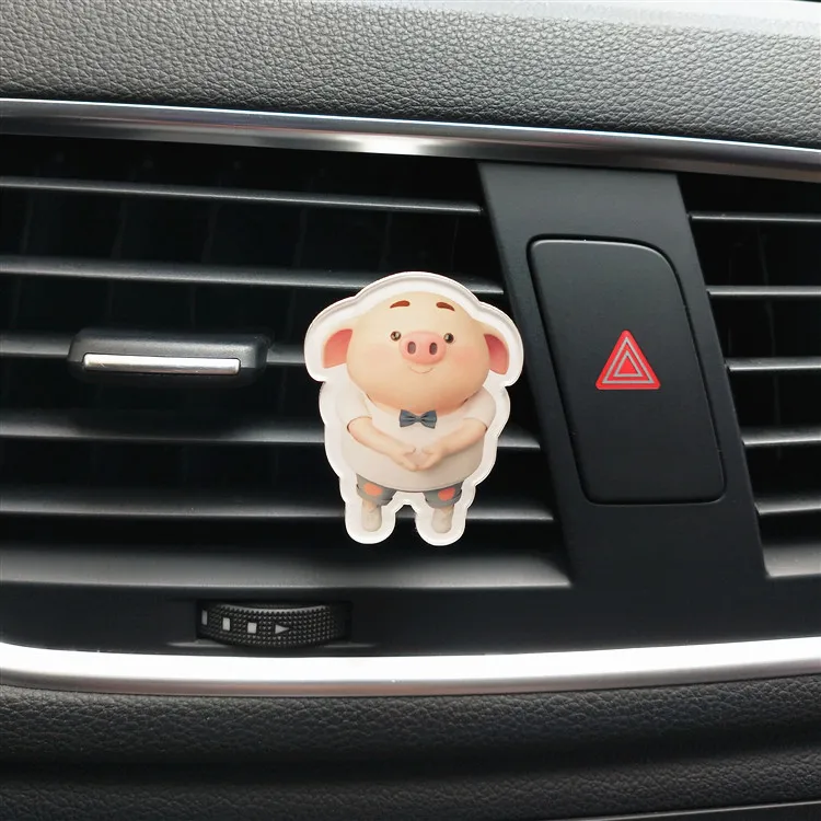 Изысканный поросенок кукла моделирование автомобильный ароматизатор на клипсе милая леди освежитель воздуха автомобиля украшения свинья автомобиля духи