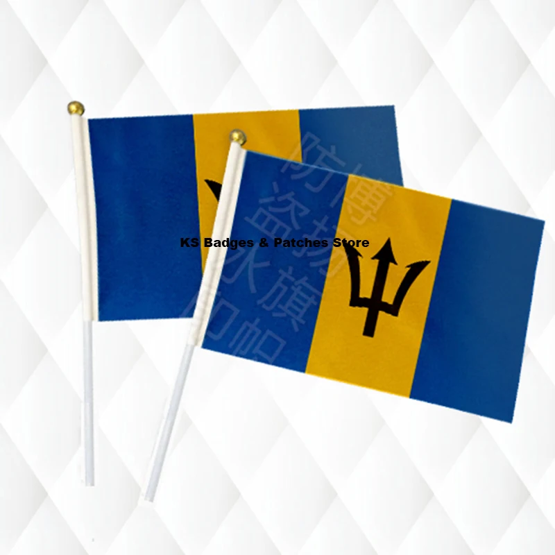 Barbados тканевые флаги 14*21 см с пластиковыми ручными