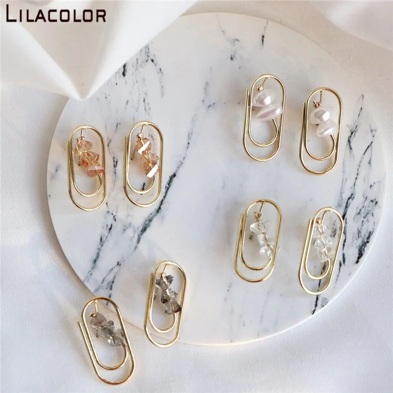 Женские серьги-гвоздики с кристаллами Lilacolor пляжные металлические из