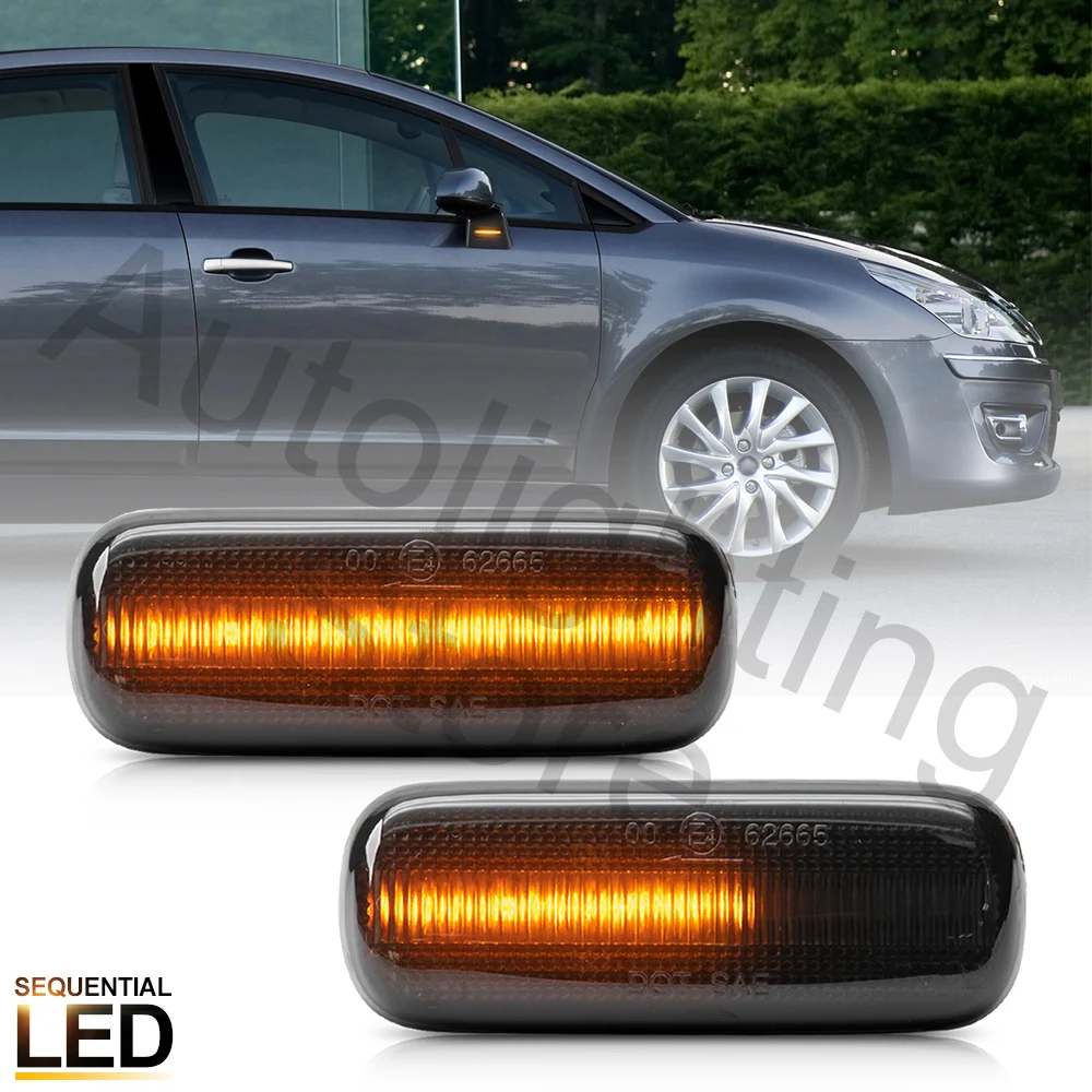 For Citroen C4 MK I Coupe Hatchback Sedan 2006 2007 2008 Led Dynamic Side Mirror Blinkers Rearview Turn Signal Lights #6325G2 | Автомобили