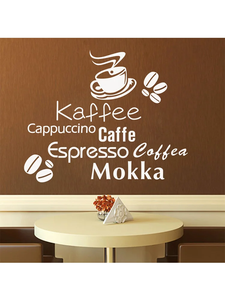 القهوة مطعم متجر المطبخ الجدار ملصق ثلاثية الأبعاد لتقوم بها بنفسك قهوة كابوتشينو ملصق موكا ورق جدران منزلية Home Decor Kitchen Wallwall Sticker Aliexpress
