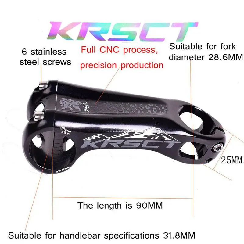 Bicycle stem KRSCT road 20 Degree Stem Road MTB Bicycle lightweight handle 7075CNC aluminum alloy handle 28.6/31.8mm 80/90/100mm
