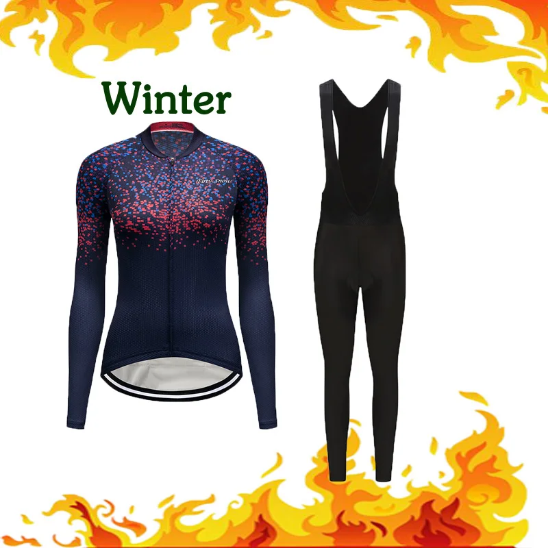 

2019 Road Bike Clothing Women Winter Riding Clothes Thermal Fleece Set Cycling Jersey Bicycle MTB Suit Pro Triathlon Kit Maillot
