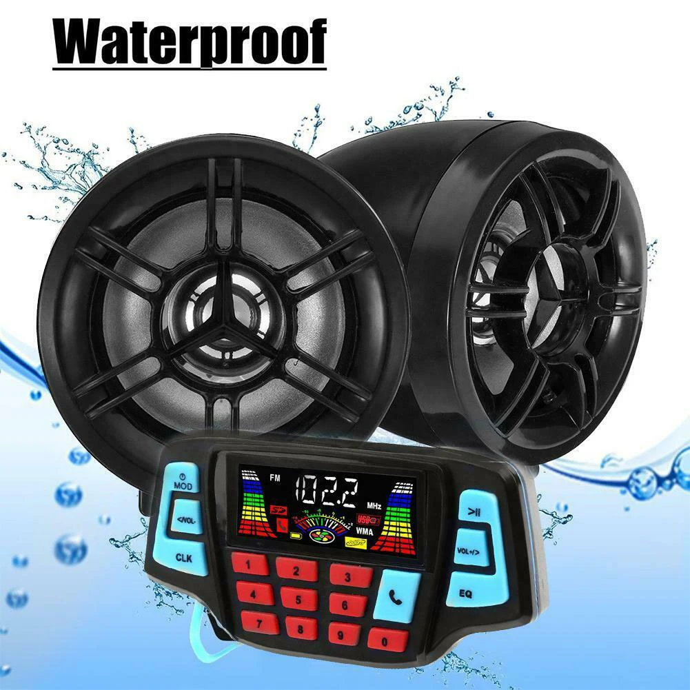 

Stereo Accessories Bluetooth Outdoor FM Radio LCD Screen Mp3 Playing Waterproof Lightweight Anti Theft Motorcycle Audio