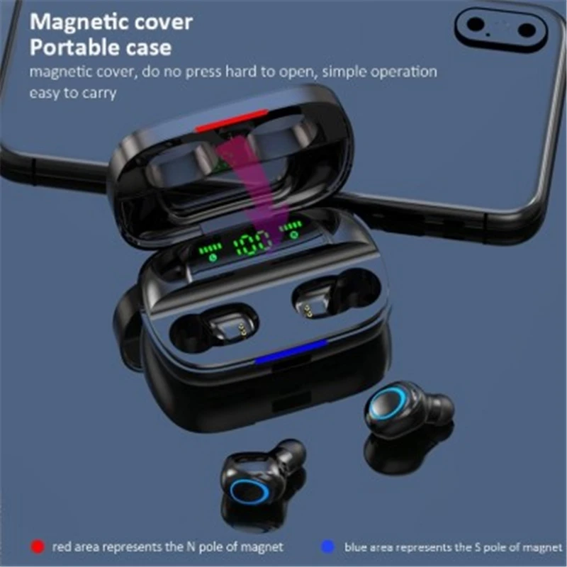 Наушники спортивные наушники HD Mic TWS Touch IPX5 3500 мАч мини беспроводные Bluetooth V5.0 для