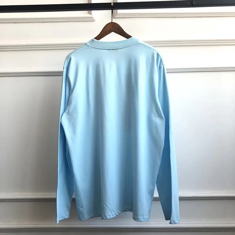DREW леденец смайлик для мужчин и женщин Футболка Твердые Crewneck Свободные Harajuku Хип Хоп футболки с длинным рукавом Покемон уличная футболка