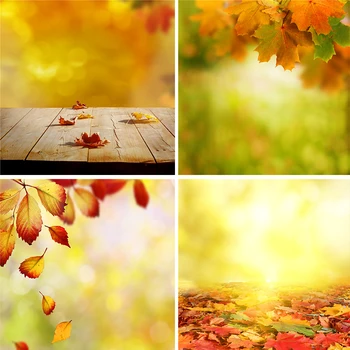 

Nitree Wood Floor Sunlight Yellow Fallen Leaves Autumn Forest Scenery Backdrop Photo Studio Photography Background Vinyl