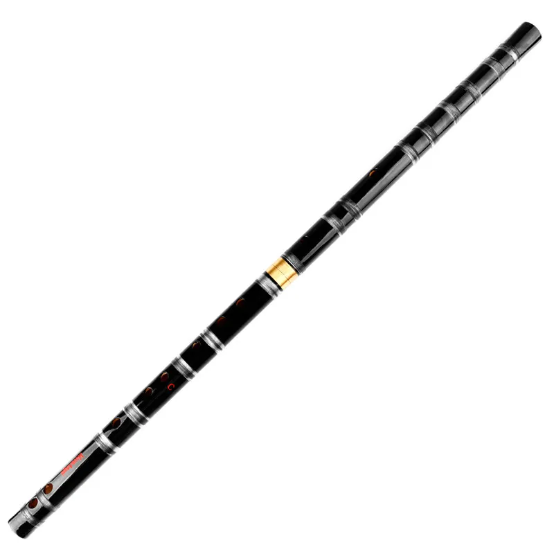

CDEFG Key Separable Black Bamboo Flute with Transparent Line Musical Instrument Chinese Traditional Handmade Woodwind Instrument