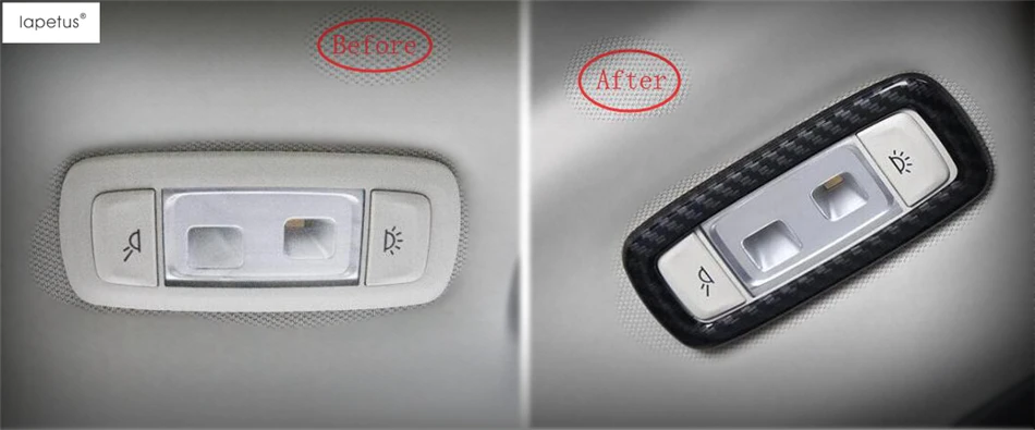 Lapetus аксессуары, пригодный для BMW X5 G05 ABS заднее сидение ряд крыш лампы для чтения рамка Крышка отделка/матовое углеродное волокно вид