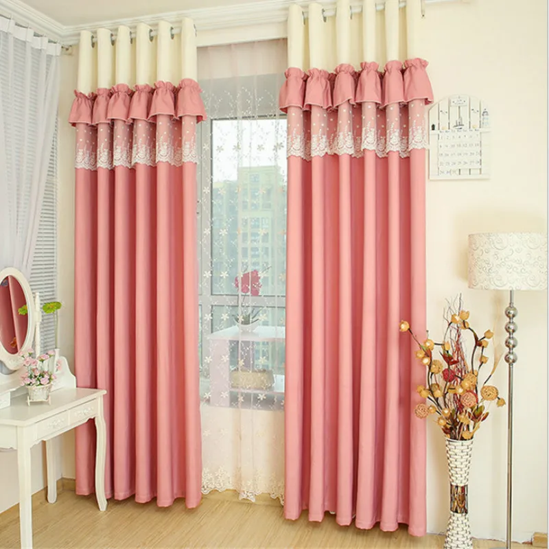 

Pastoral Pink Curtains For Living Room Bedroom Princess Bedroom Warm Korean Custom Window Pink Curtains For Living Dining Room