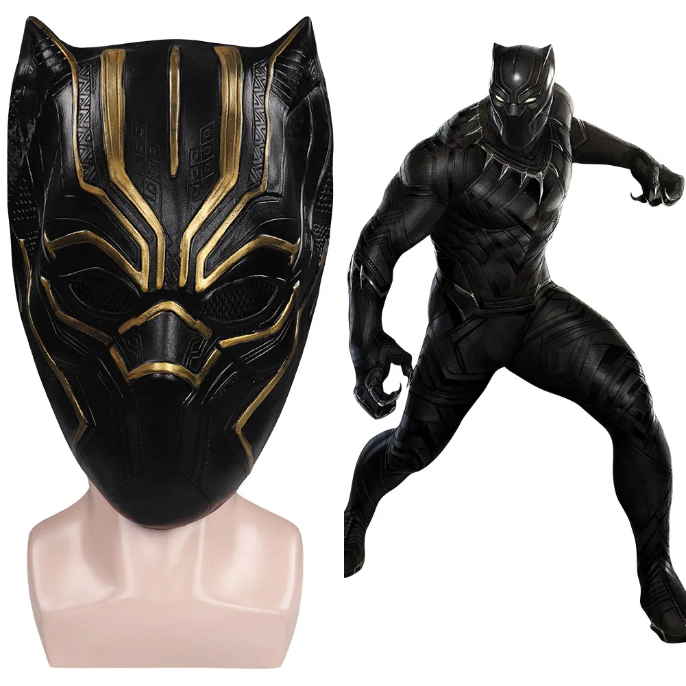 

Black TChalla Mask Panther Cosplay Latex Masks Helmet Masquerade Props Halloween Carnival Accesories