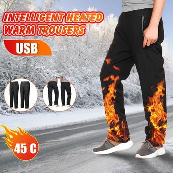 

Men And Women USB Electric Heating Winter Plus Velvet Warm Knee Trousers Pants