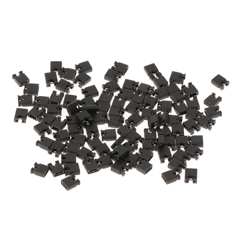 

100 Pcs 2.54mm Standard Jumper Blocks Caps For Hard Drive CD DVD Motherboards