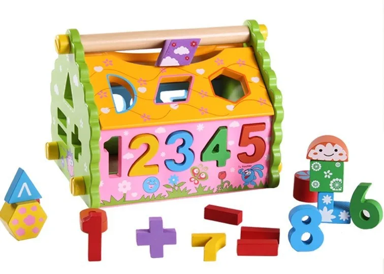 

Multi-functional Geometric Shapes Matching with Numbers Acumen Estates Are Wooden Infant Child Early Childhood Educational Toy
