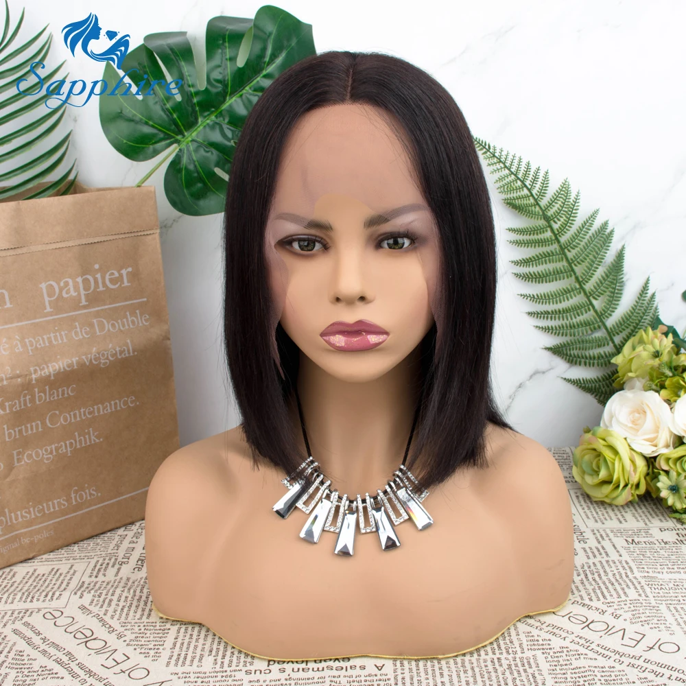 Сапфир короткие Синтетические волосы на кружеве парики из натуральных волос