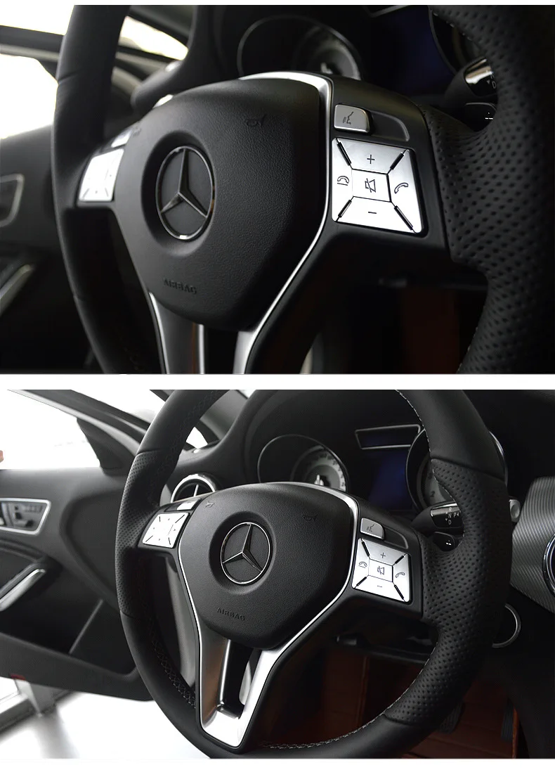 Устойчивое к царапинам покрытие АБС руль наклейки для кнопок для Mercedes-Benz a b c e gla GLK g класс ml GLE для интерьера автомобиля