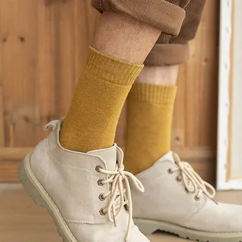 

Middle Tube Socks 5 Pairs of Men Cotton Solid Warm Cotton skarpetki calzini chaussettes homme socken corap meia masculina
