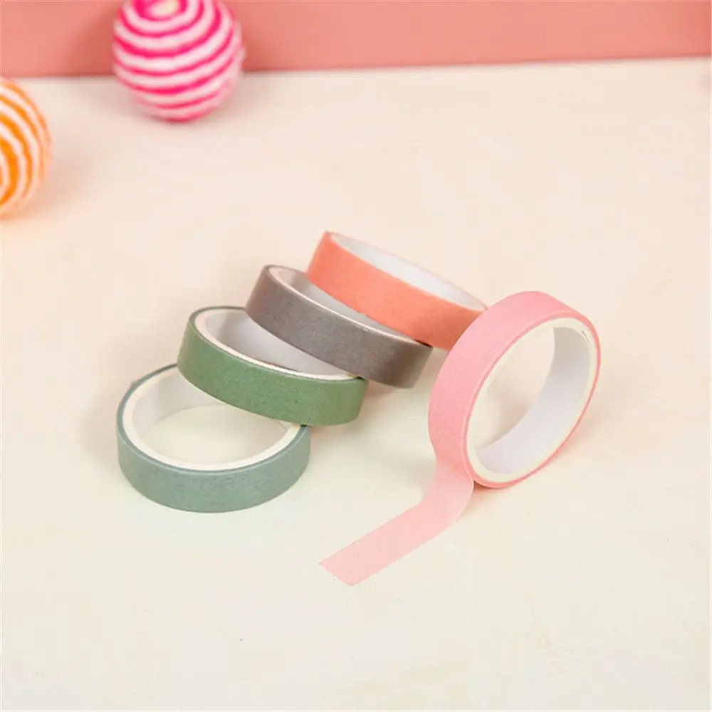 5Rolls/Box Cute Washi Tape Adhesive Masking Tape Scrapbooking Decorative Crafts Tape Set Stationery Office School Supplies 4
