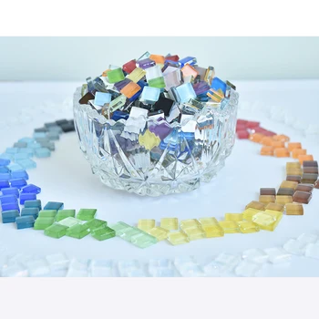 

300pcs colorful crystal glass mosaic creative handmade diy decorative materials small broken particles collage stones