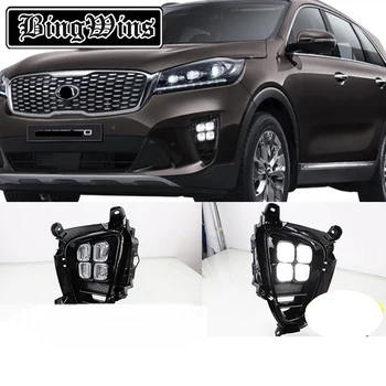 

Car styling For new Kia Sorento 2019 daytime running lamp modified by LED original factory front fog lamp assembly
