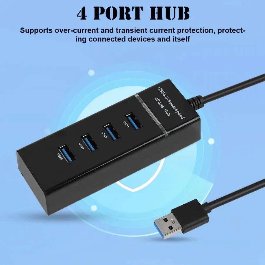 4 порта USB3.0 концентратор зарядная док-станция 5 Гбит/с зарядный концентратор адаптер для телефона/планшета/ПК/Windows зарядный концентратор