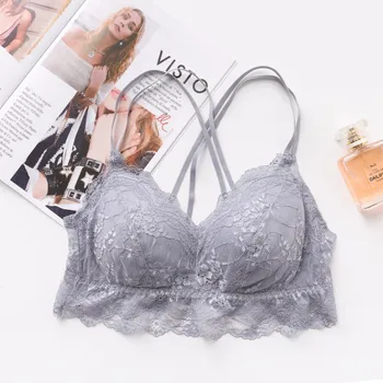 

women Sexy lace wrap chest strap cross beauty back tube top girl without rim Lingerie New Vcqy