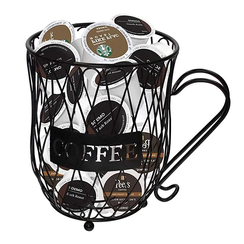 QOTSTEOS Soporte para cápsulas de café soporte de exhibición para contenedor de crema de café negro múltiples soportes para cestas de almacenamiento de expreso taza organizadora de café 