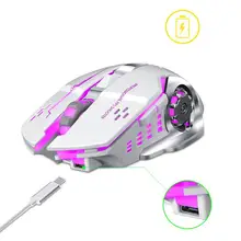 Q13 перезаряжаемая беспроводная мышка Бесшумная эргономичная, игровая мышь 6 клавиш RGB подсветка 1600 dpi для ноутбука Pro Gamer