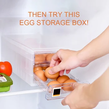 

Kitchen Food Storage Box Sealed Crisper Refrigerator Preservation Box Container Kitchen Storage Egg Grains Storage Box