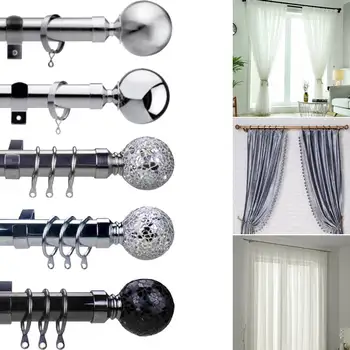 

120 -300cm Shower Curtain Rod Adjustable Metal Retractable Rods Curtain Pole Spring Tension Rod Rail for Clothes/Towels/Curtains