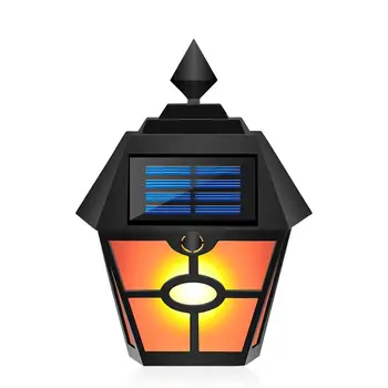 

Retro Hex Solar Flame Lamp LED Light Control Plastic Waterproof Pane Courtyard Fence Garden Landscape Outdoor Wall Light