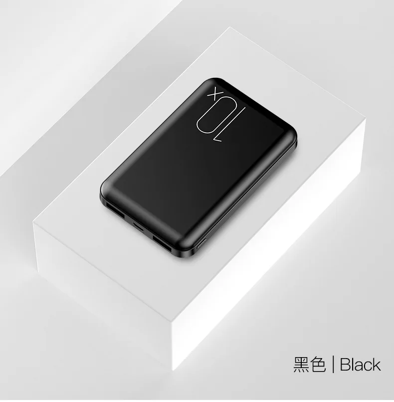 Normal Mini Black Мини Pover Bank светодиодный портативное зарядное устройство с дисплеем Внешняя батарея повербанк быстрая зарядка power Band чехол двойной USB для Xiaomi IPone huawei - Цвет: Normal Mini Black