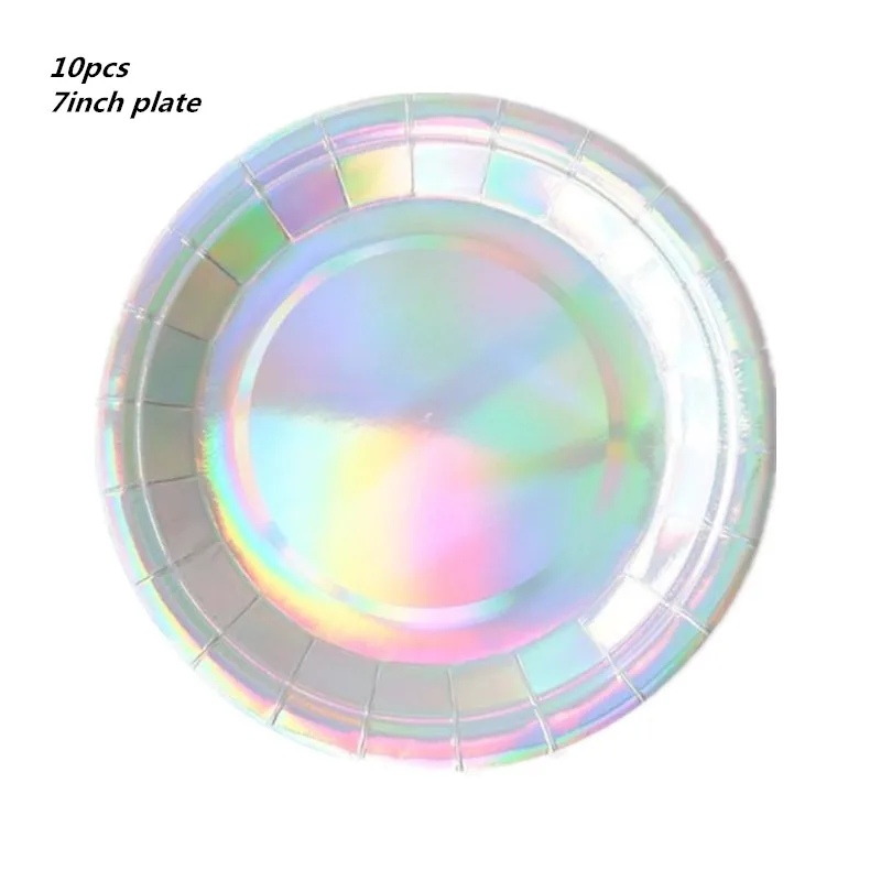 10PCS 7inch plate 20 шт./партия бумажные салфетки в зеленую и желтую полоску на свадьбу для мальчиков и девочек на день рождения, вечерние подарочные украшения - Цвет: 10PCS 7inch plate