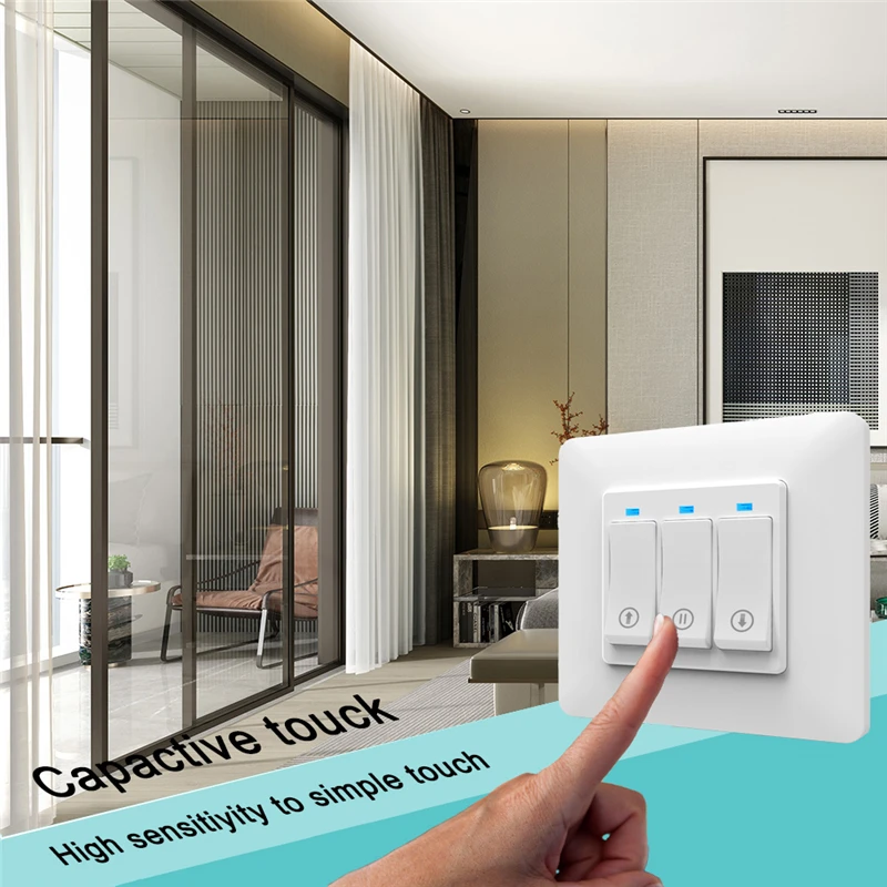 Tuya Smart Life WiFi переключатель роликовой шторки шторы Жалюзи сенсорный 3 банды таймер голосовой пульт дистанционного управления совместимый Google Home Alexa