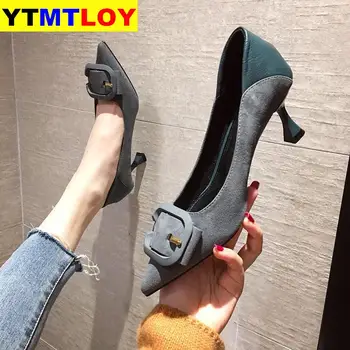 

Pointed Toe Fetish Luxury Designer Woman Extreme Mules High Heels Women Sexy Shoes Ladies Green Pumps Wedding Buckle Fashion