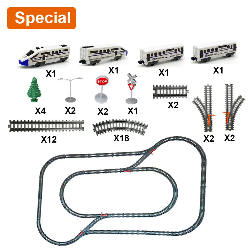Детский Радиоуправляемый поезд, модель, Электрический поезд, набор поездов, детский Железнодорожный Набор, игрушечный поезд, Электрический высокоскоростной железной дороги, игрушки для детей - Цвет: H0004special medium2