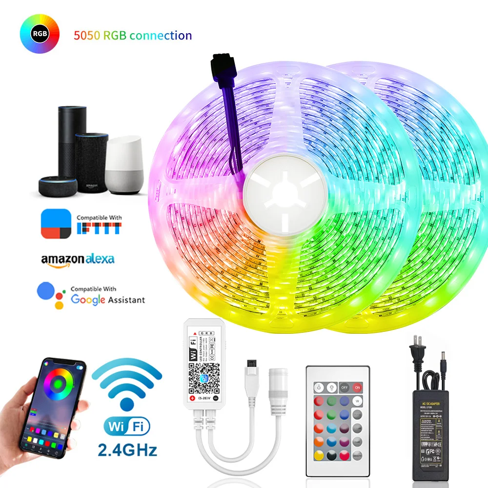 Светодиодная лента SMD WIFI RGB задний светильник 5050 водонепроницаемый 12 В