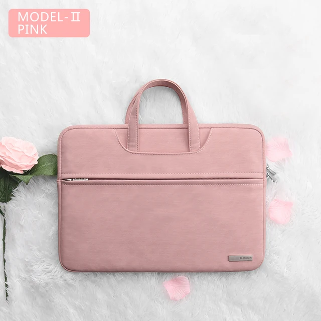 PU Leather women Laptop Bag Notebook Case Carrying Briefcase for Macbook Air 13.3 14 15.6 inch men Handbags shoulder sleeve Bag PINK 2