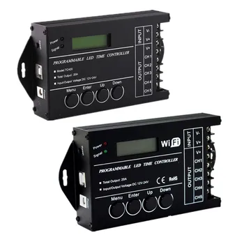 

Upgraded TC420 / TC421 WiFi Time Programmable 5 CH Output LED Strip Light Controller For Aquariums / Fish Tank / Plant Grow
