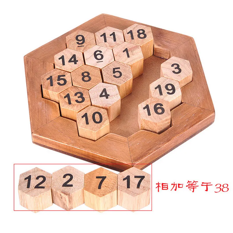

Burr Puzzle Toy with Numbers Honeycomb Chinese Chequers Educational Toy with Numbers Platter Horizontal And Vertical Oblique Tha