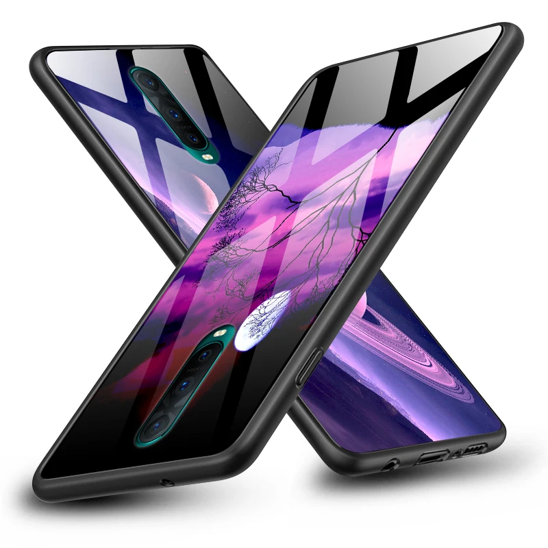 Phone Case for OPPO R15X R17 Pro A3S A39 A57 A59 A7X A9 Tempered Glass Cover Reno10x Zoom F1S F9 F11 Find K1Shockproof Hard Capa