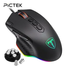 

PICTEK 12000DPI Ergonomic Wired Gaming Mouse USB Computer Mouse Gamer With RGB Backlit 10 Buttons For Computer Mice Gaming