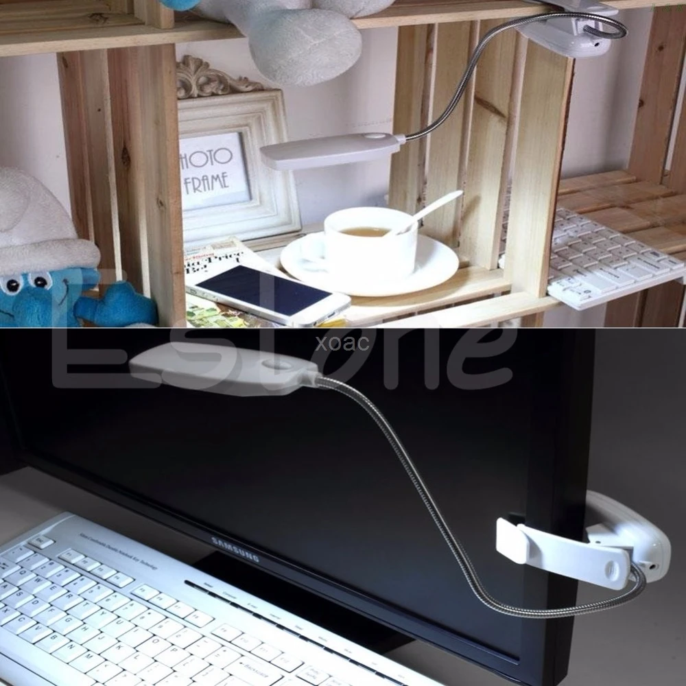 Гибкий USB 28 светодиодный светильник для книг с зажимом рядом кроватью настольная