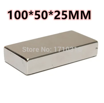 

SIZE 100*50*25mmMagnetics 1PCS Big Bulk Super Strong Strip Block Magnets Rare Earth Neodymium