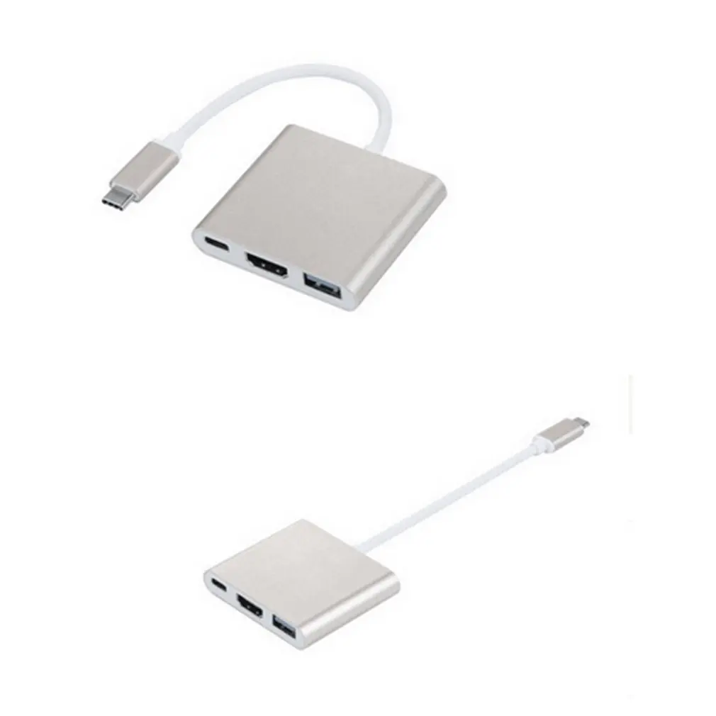 3 в 1 портативный конвертер USBC в HDMI 3,1 type c в hdmi HDMI/USB 3,0/type C адаптер type-C Алюминиевый для Macbook
