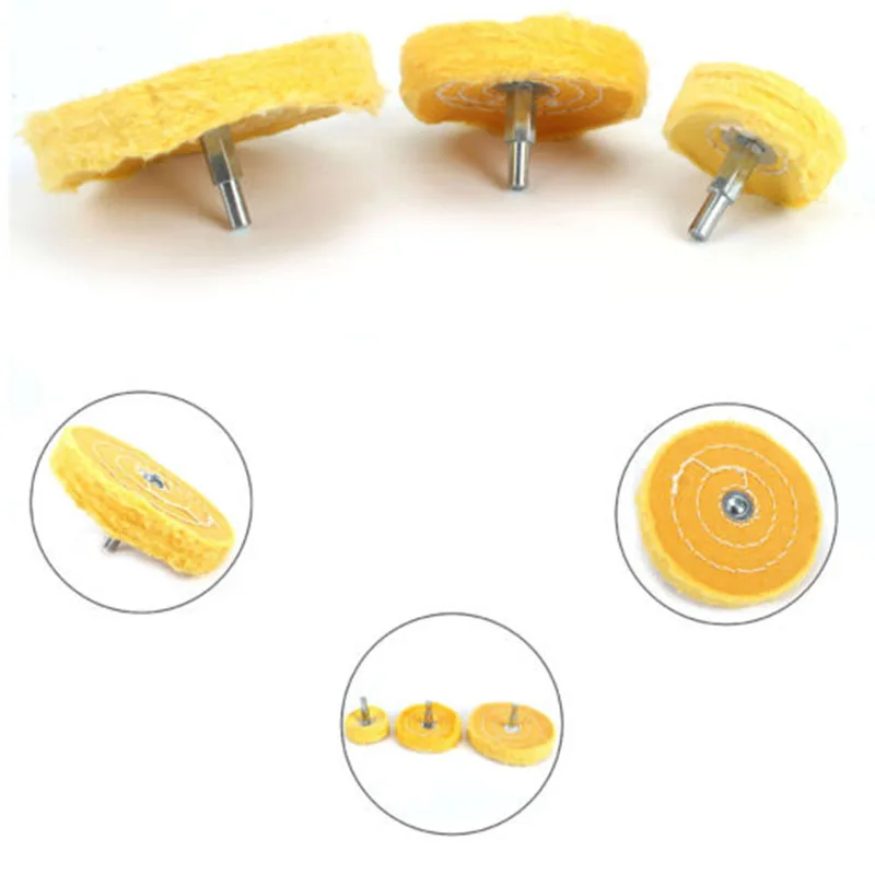

3 x Cotton Cloth Buffer Polishing Wheel Buffing Grinder Grinding Aluminum Kit