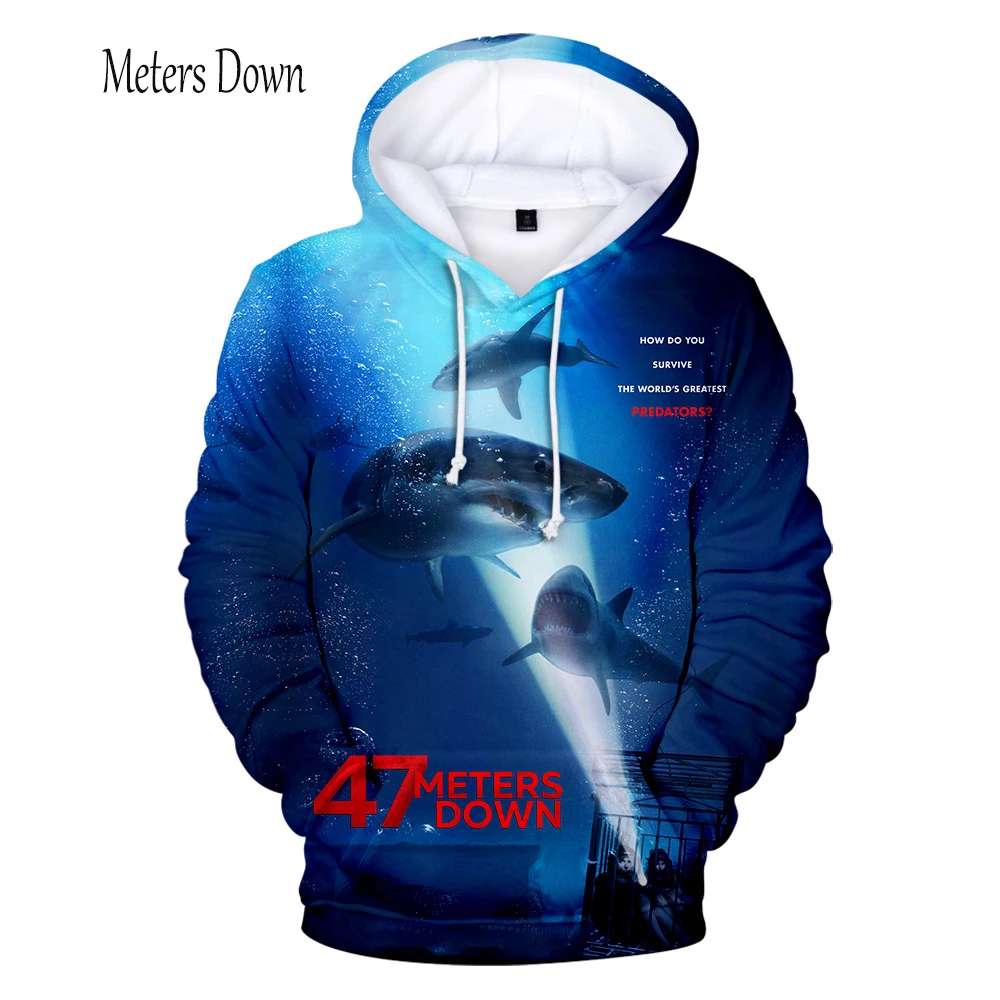 Hoody Streetwear 47 Meters Down Hoodies and Sweatshirt Fashion Chic Printed Shark 3D Clothes 47 Meters Down Men/Women Sportswear